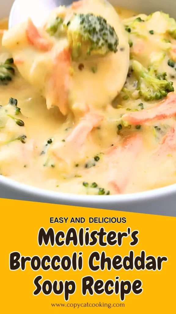 Copycat McAlister's Broccoli Cheddar Soup Recipe
