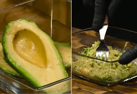 Cut and mash the avocados