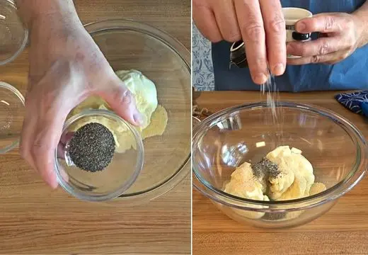 Seasoning With Salt and Black Pepper